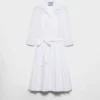 Pleated Poplin Shirt Dress