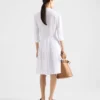 Pleated Poplin Shirt Dress
