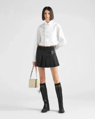 Pleated Re-Nylon Miniskirt