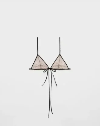 Polka-Dot Silk Chiffon Bra