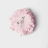 Poplin and Metal Flower Brooch