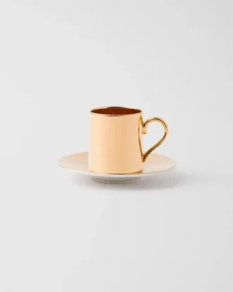 Porcelain Coffee Cup – Solid Gold