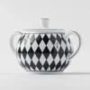 Porcelain Milk Jug and Sugar Bowl Set – Checkerboard
