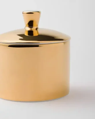 Porcelain Sugar Bowl – Solid Gold
