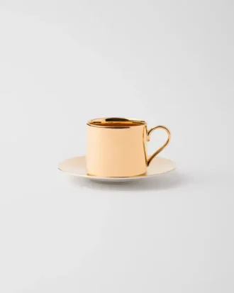 Porcelain Tea Cup – Solid Gold