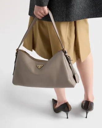 Prada Aimae Large Leather Shoulder Bag