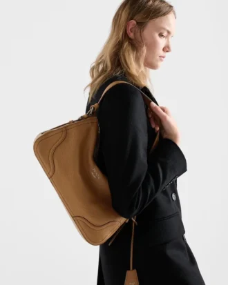 Prada Aimae Large Leather Shoulder Bag