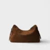 Prada Aimae Large Suede Shoulder Bag