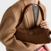 Prada Aimae Medium Suede Shoulder Bag