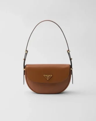 Prada Arqua Leather Shoulder Bag with Flap