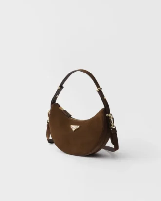 Prada Arqua Mini Suede Shoulder Bag