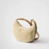 Prada Arqua Shearling and Leather Shoulder Bag