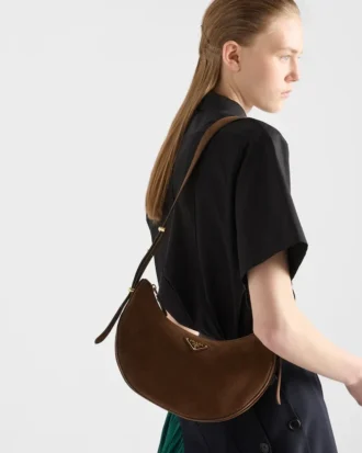 Prada Arqua Small Nubuck Leather Bag