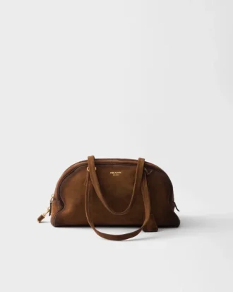 Prada Bowling Medium Suede Bag
