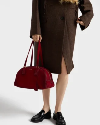 Prada Bowling Medium Suede Bag