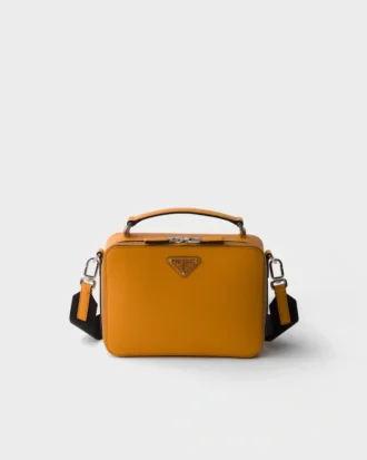 Prada Brique Medium Saffiano Leather Bag