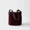 Prada Buckle Belted Suede Bucket Bag
