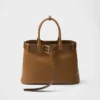 Prada Buckle Large Leather Handbag with Belt