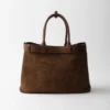 Prada Buckle Large Suede Bag with Belt