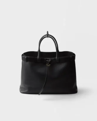 Prada Buckle Leather Bag with Belt