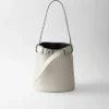 Prada Buckle Leather Bucket Bag with Belt