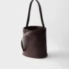 Prada Buckle Leather Bucket Bag with Belt