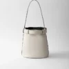 Prada Buckle Leather Bucket Bag with Belt