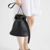 Prada Buckle Leather Bucket Bag with Belt