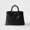 Prada Buckle Medium Leather Handbag with Belt