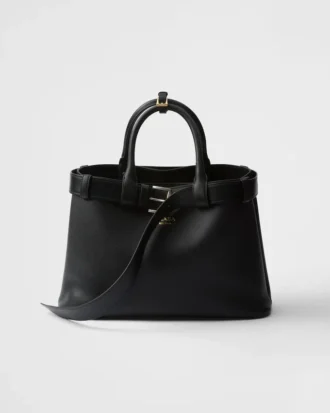 Prada Buckle Medium Leather Handbag with Belt