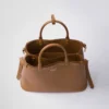 Prada Buckle Medium Leather Handbag with Double Belt