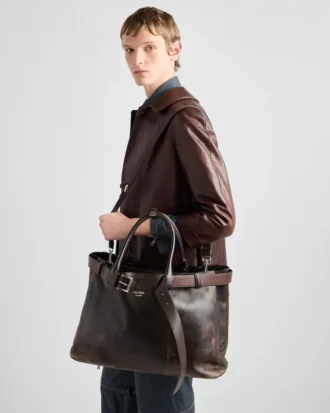 Prada Buckle Nappa Leather Bag with Belt