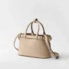 Prada Buckle Small Leather Handbag with Double Belt