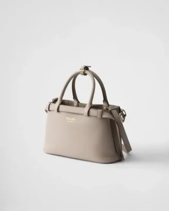 Prada Buckle Small Leather Handbag with Double Belt