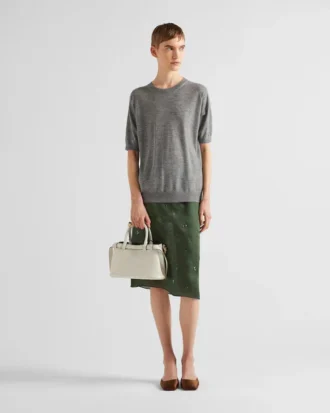 Prada Buckle Small Leather Handbag with Double Belt