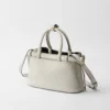 Prada Buckle Small Leather Handbag with Double Belt