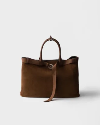 Prada Buckle Suede Bag with Belt