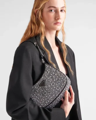 Prada Cleo Satin Bag with Crystals