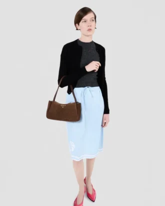 Prada Darling Medium Suede Shoulder Bag