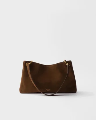 Prada Etude Large Suede Shoulder Bag