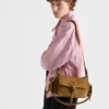 Prada Explore Medium Suede Shoulder Bag with Flap