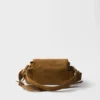 Prada Explore Medium Suede Shoulder Bag with Flap
