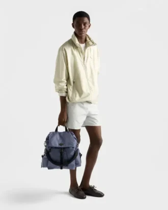 Prada Explore Re-Nylon and Leather Backpack