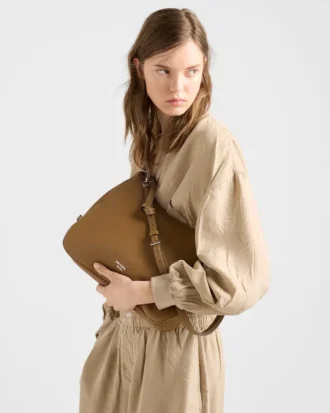 Prada Fold Large Leather Shoulder Bag