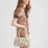 Prada Galleria Medium Nappa Leather Bag with Fringe and Studs