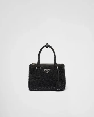 Prada Galleria Mini Satin Bag with Crystals