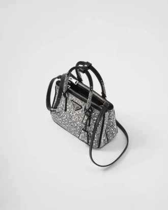 Prada Galleria Mini Satin Bag with Crystals
