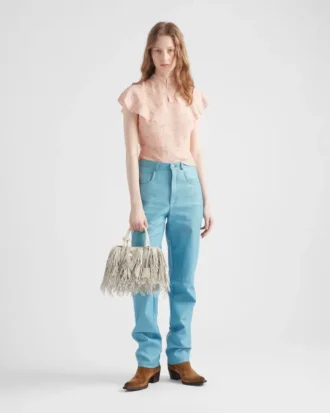 Prada Galleria Small Leather Bag with Fringe