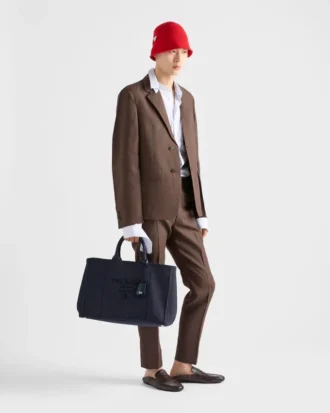 Prada Jardiniare Extra-Large Cotton Canvas Tote Bag