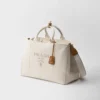 Prada Jardiniare Extra-Large Linen Blend Tote Bag